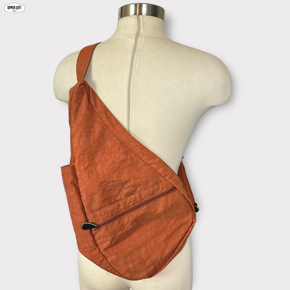AmeriBag Nylon Distressed Orange Travel Ergonomic Sling Bag